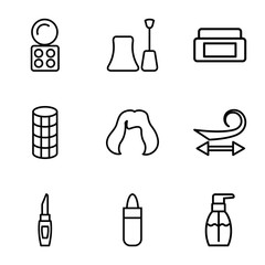 Set of 9 cosmetic outline icons