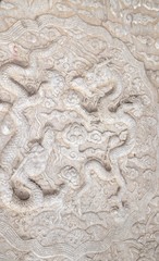 Dragon, Large stone carving in Forbidden City, Beijing, China