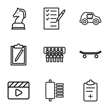Set of 9 board outline icons