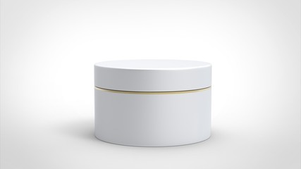 Realistic cosmetic jar mock up isolated on white background. 3d illustrated