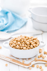 Chickpea on white background