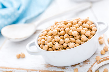 Chickpea on white background