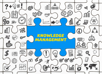 Knowledge Management / Puzzle mit Symbole