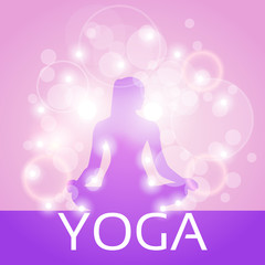 Yoga Sport Fitness Woman Exercise Workout Silhouettes Girl Vector Illustration