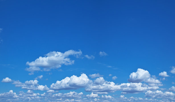 Heap clouds in the blue sky.