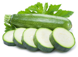 Zucchini on a white background.