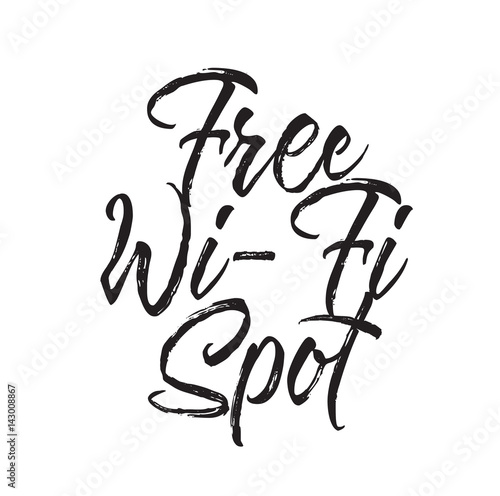 Download "free wi-fi spot, text design. Vector calligraphy. Typography poster." Stock image and royalty ...
