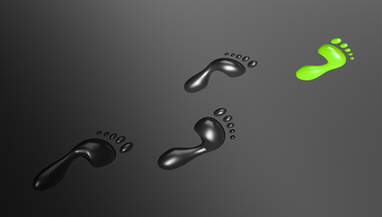 Carbon Footprint 3D Illustration