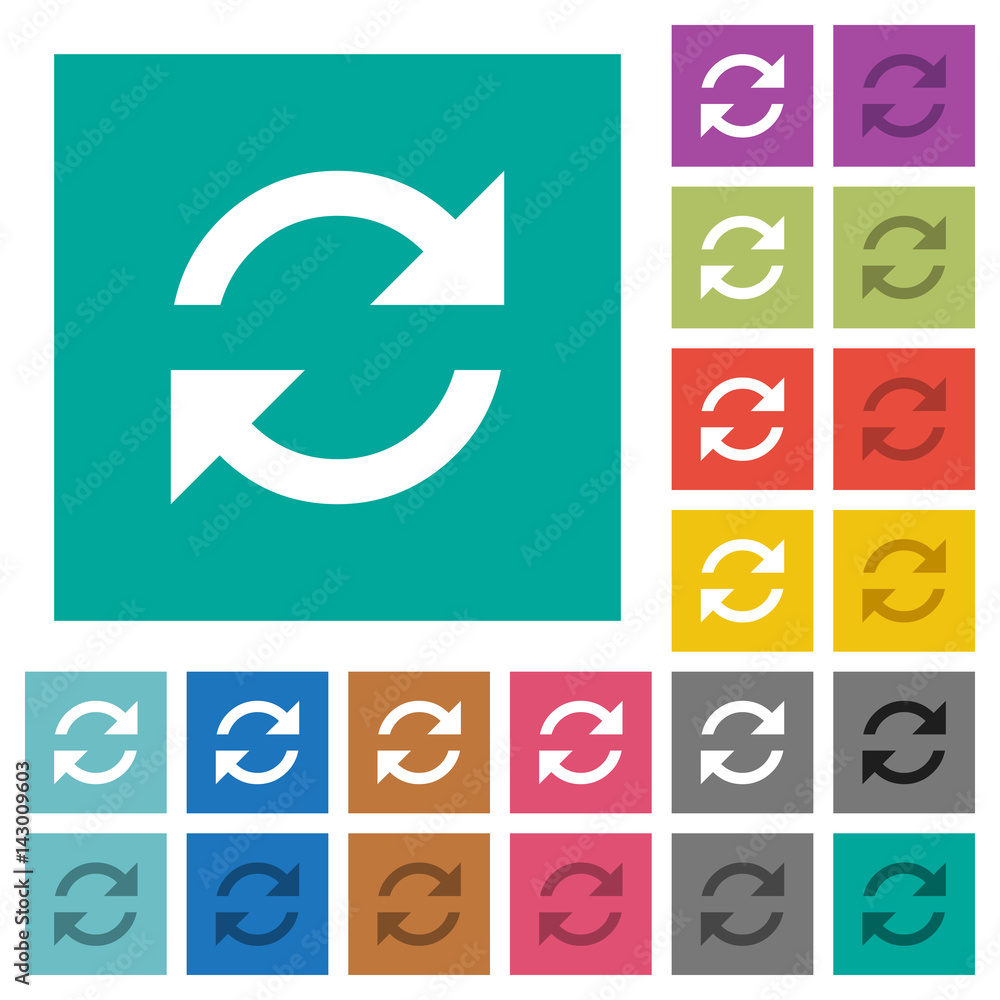 Poster refresh arrows square flat multi colored icons
