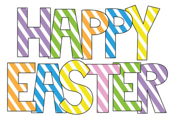 Striped Happy Easter Letters