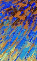 Abstract sun rays. Oil painting