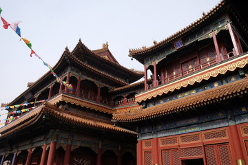 Fototapeta na wymiar Beautiful Lama Yonghe Temple in Beijing, China