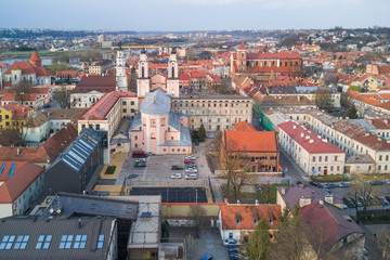 Fototapeta premium Kaunas old town, drone view