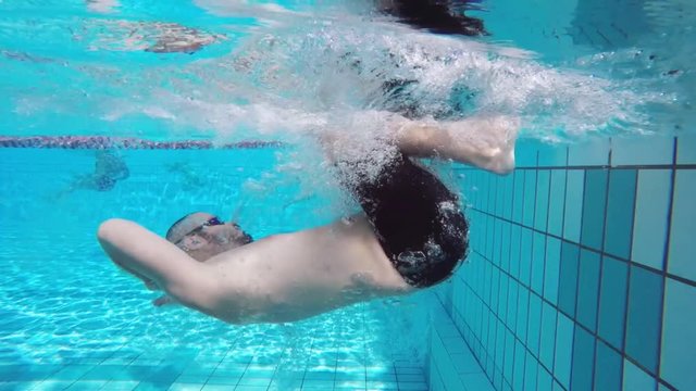 Swimmer flip turn slow motion profile
