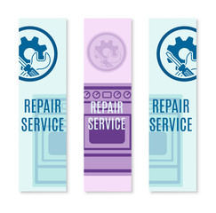 Simple vertical banner of stove repair service