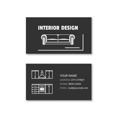 Simple business card of interior designer