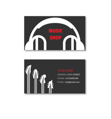 Simple business card of music shop
