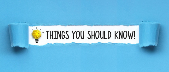 Things you should Know! / papier - obrazy, fototapety, plakaty