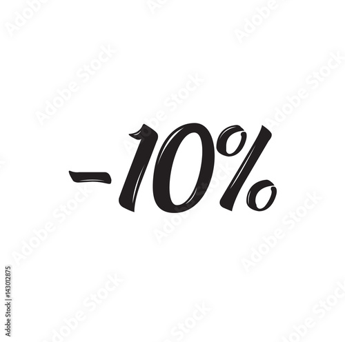  minus 10 Percent Text Design Vector Calligraphy Typography Poster 