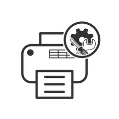 repair icon. printer service symbol