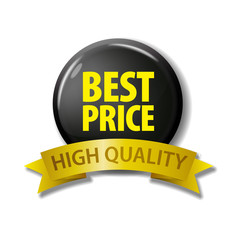 Black button with words 'Best Price - High Quality'