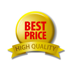 Bright yellow button with words 'Best Price - High Quality'