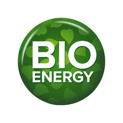 Bright green round button with words 'Bio Energy'.