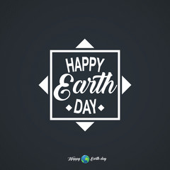 Naklejka na ściany i meble Happy Earth Day hand lettering card, background. Vector illustration with triangle for banner, poster.