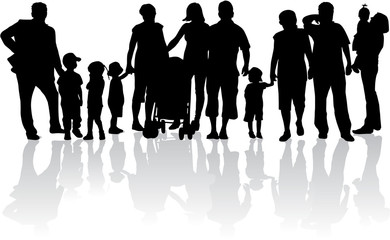 Vector silhouette of family.