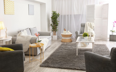 Modern interior design of living room