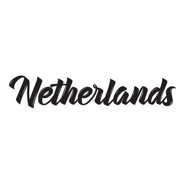 netherlands, text design. Vector calligraphy. Typography poster.