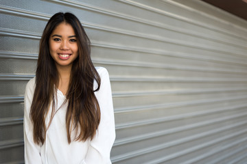 happy young woman smiling portrait