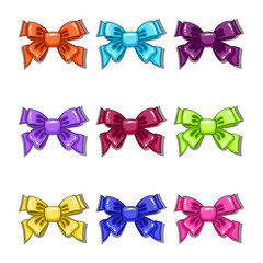 Set with cartoon colorful bows