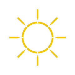 Sun symbol hole straight  yellow