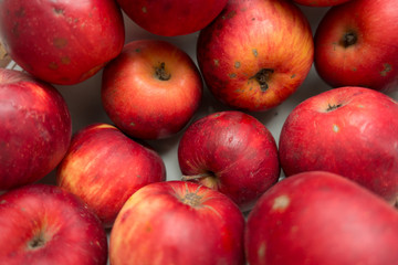 Fototapeta na wymiar Imperfect red organic apples