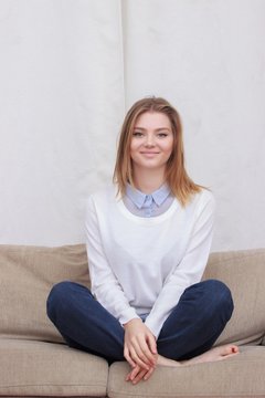 Woman smiling joyful and happy