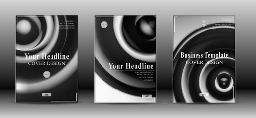 Black and white abstract brochure cover