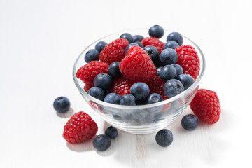 fresh berries in a glass bowl