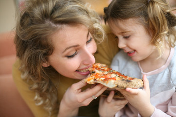 Mother with her daughter.