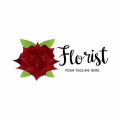 florist logo with text space for your slogan / tagline, vector illustration