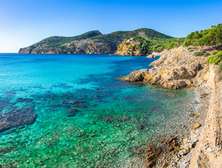 Küste Spanien Mittelmeer Landschaft Mallorca Bucht in Camp de Mar