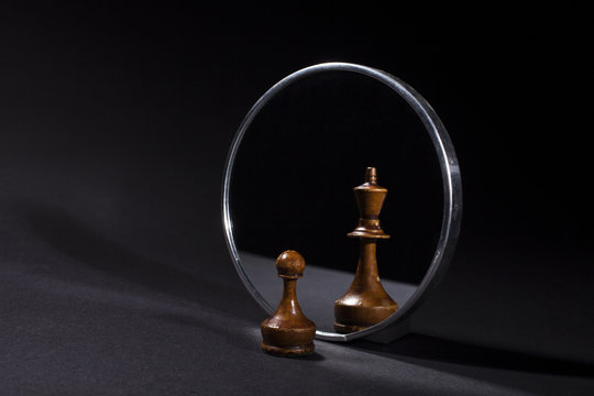 Wallpaper chess, king, mirror, pawn for mobile and desktop