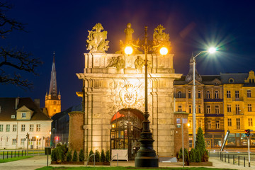 Panorama of the historical and representative part of the city of Szczecin in Poland