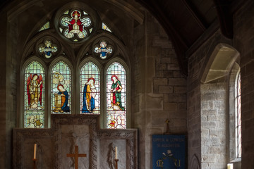 Fototapeta na wymiar Interior View of St. Mary's Church in Lower Slaughter