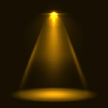 Abstract yellow warm stage spotlight vector background