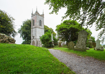 Quaint historical church in countryside Ireland