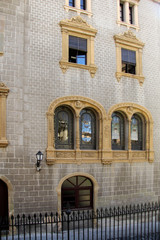 Modernist facade in the city of Vic, Barcelona province, Catalonia, Spain