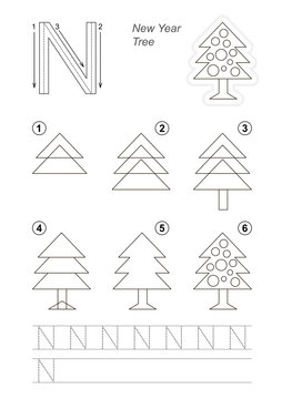 Drawing tutorial for letter.