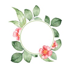 Naklejka premium Watercolor floral frame. Element for design. Watercolor background 3