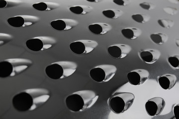 Closeup view of metal grater